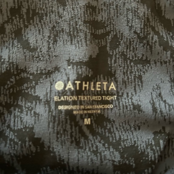 Athleta Black and blue Tight pant and crop top set with Subtle Pattern - Picture 2 of 11